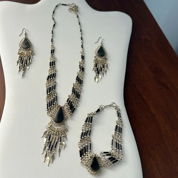 Native American style jewelry set- necklace, earrings and bracelet- NWOT - Picture 1 of 11